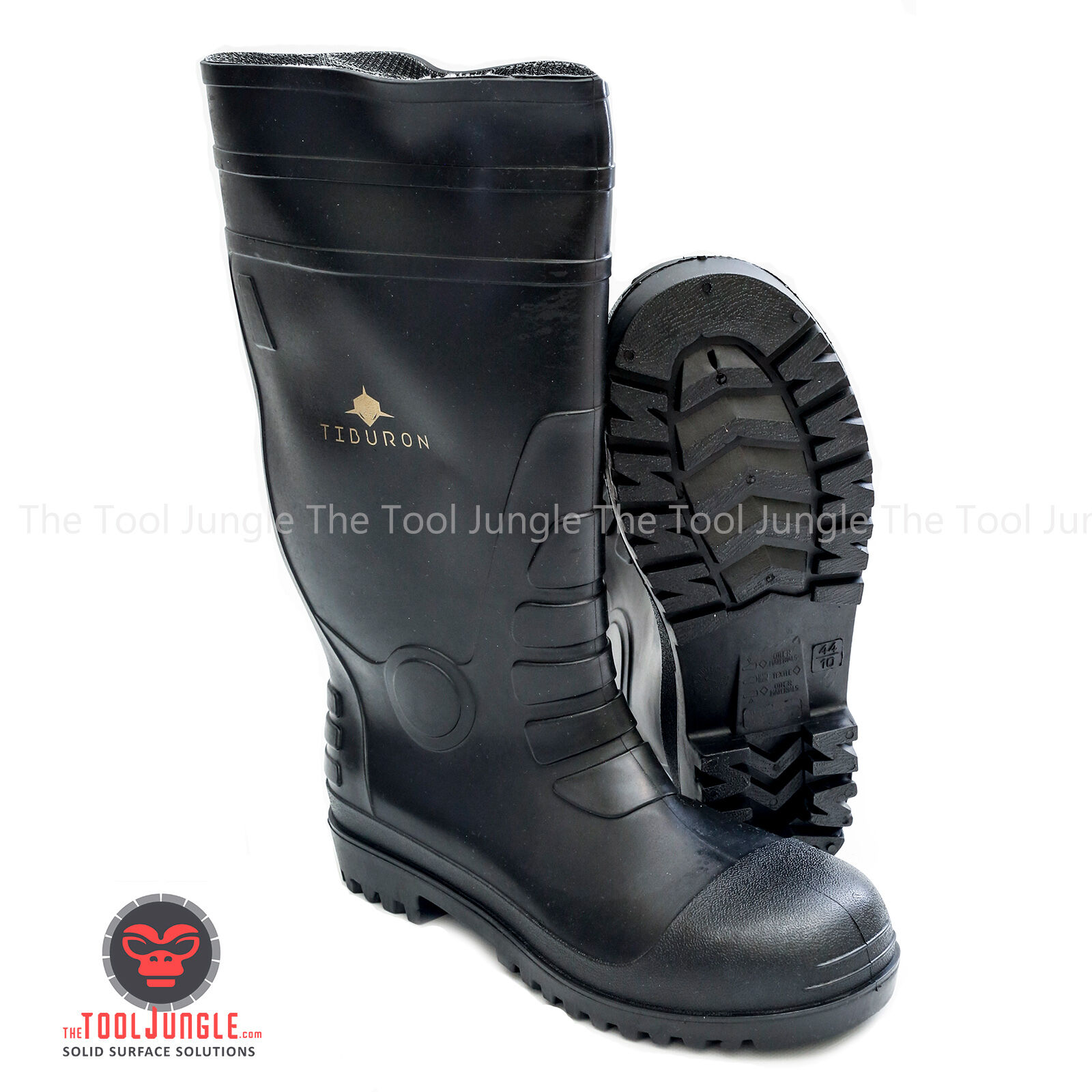 Mens Pvc Rubber Steel Toe Boots Water Proof And Chemical Resistant