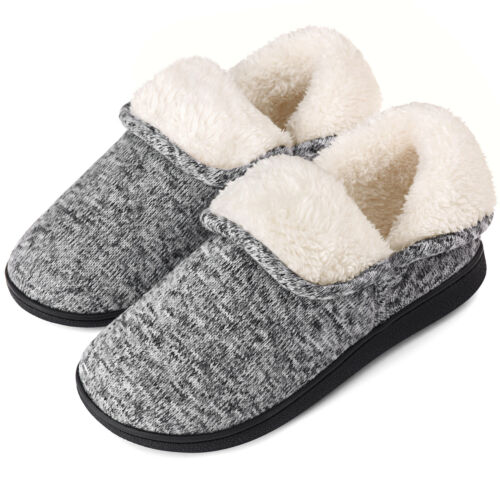 Vonmay Women's Fuzzy Bootie Slippers Memory Foam Ankle High Boots House Shoes