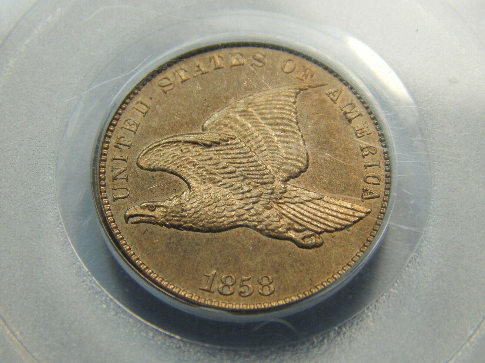 1858 1c Proof Pattern Flying Eagle Judd J-192 Pr-64 Pcgs/cac, Really Nice!