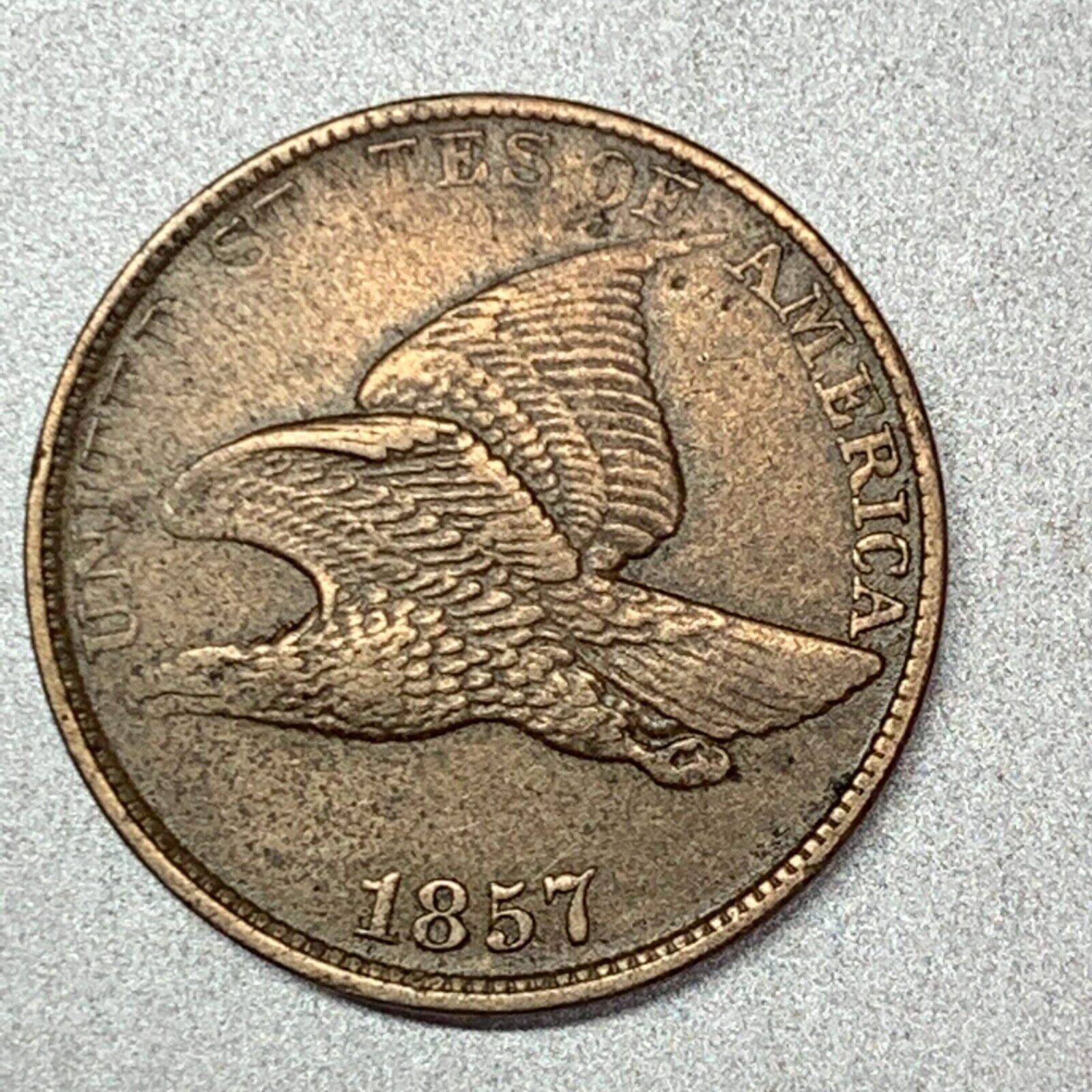 1857  Flying Eagle Cent   Nice Detail  Key Type Coin